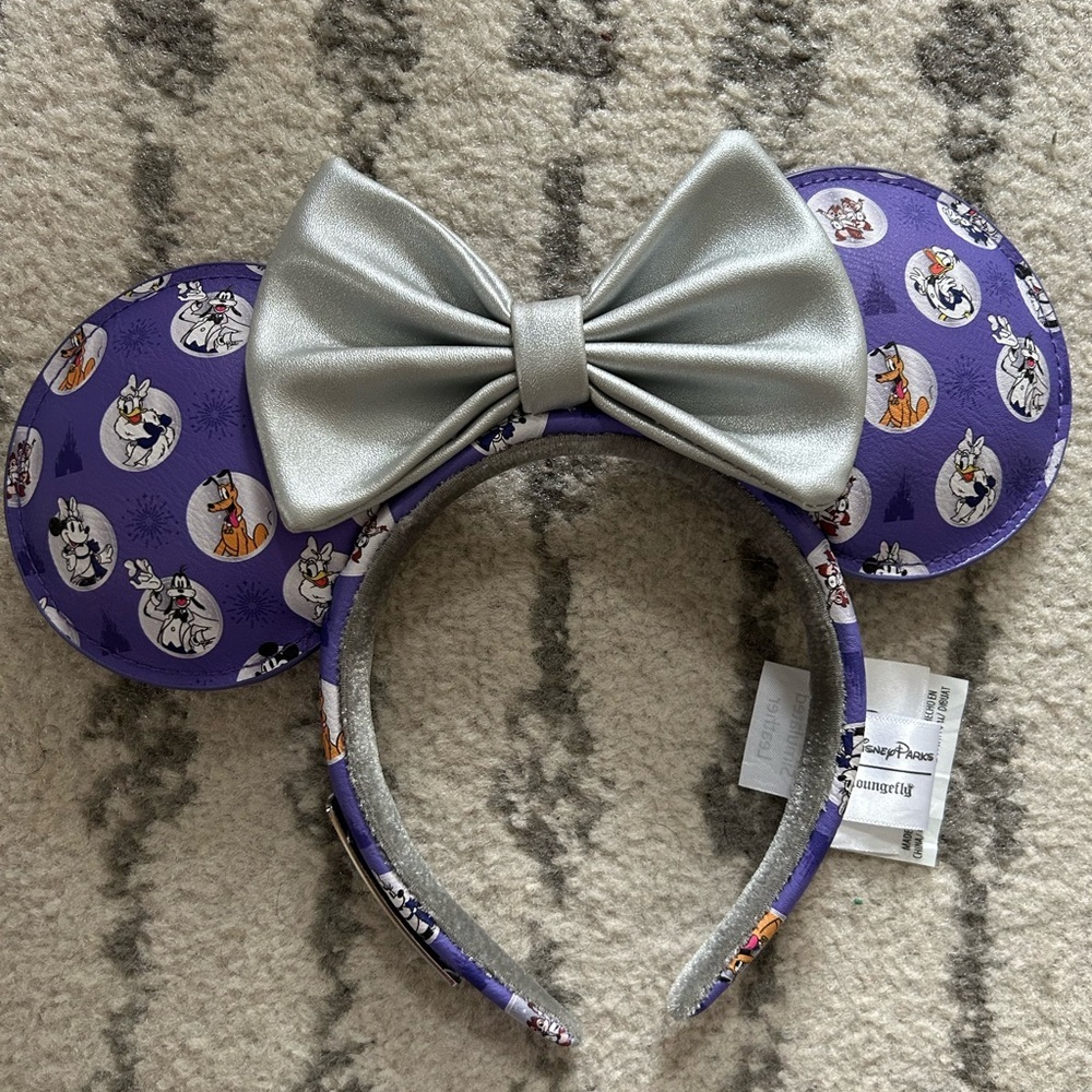 Disney Purple and Silver Minnie Mouse Ears Headband